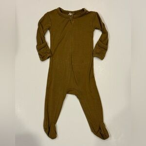 Kate Quinn Bamboo Footed Zip Sleeper 0–3 Months | Footie Soft Brown